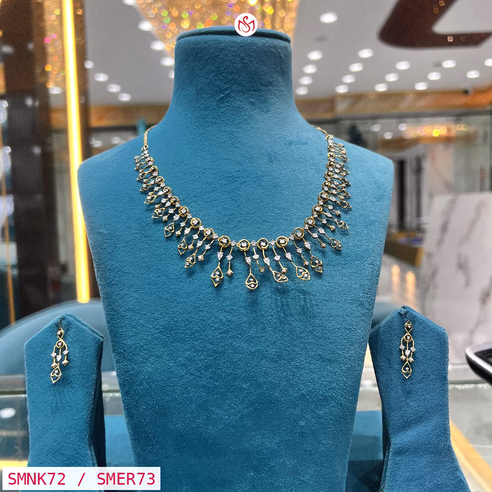 Gold Plated Silver Necklace - SMNK72 / SMER73